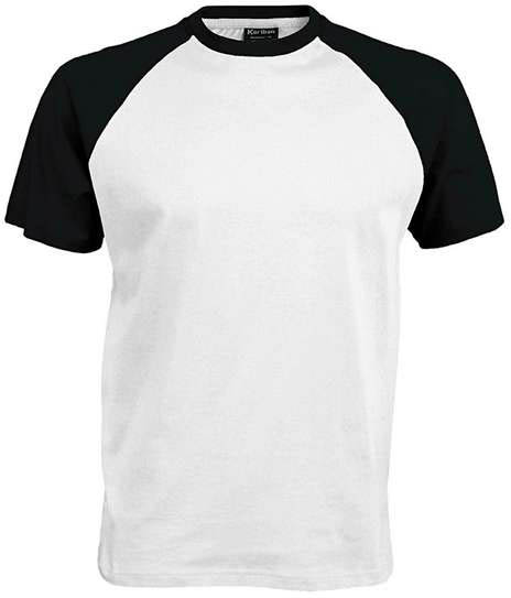 Kariban Baseball - Short-sleeved Two-tone T-shirt - biela