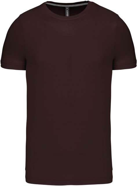 Kariban Short-sleeved Crew Neck T-shirt - hnědá