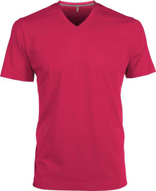 Kariban Men's Short-sleeved V-neck T-shirt - růžová
