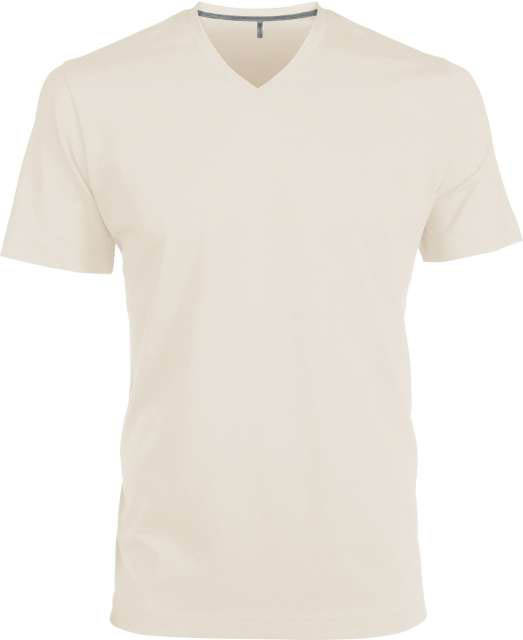 Kariban Men's Short-sleeved V-neck T-shirt - hnedá