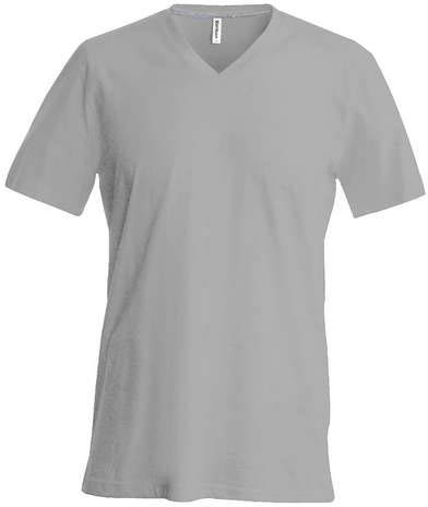 Kariban Men's Short-sleeved V-neck T-shirt - šedá