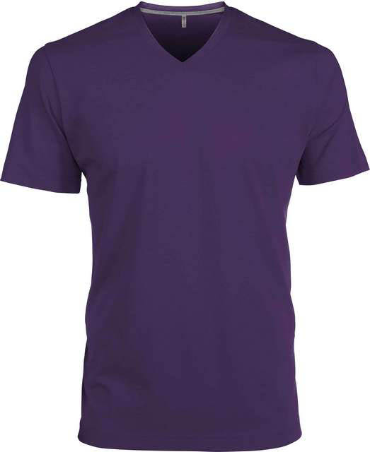 Kariban Men's Short-sleeved V-neck T-shirt - fialová