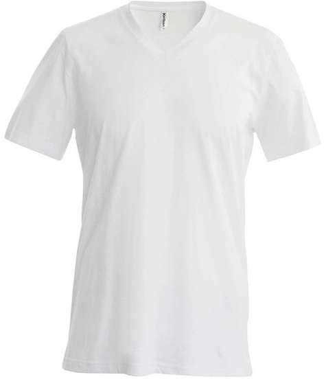 Kariban Men's Short-sleeved V-neck T-shirt - biela