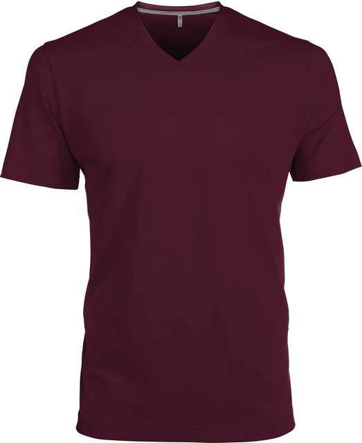Kariban Men's Short-sleeved V-neck T-shirt - Kariban Men's Short-sleeved V-neck T-shirt - Maroon