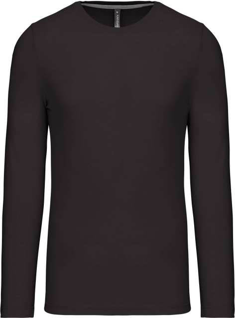 Kariban Men's Long-sleeved Crew Neck T-shirt - Kariban Men's Long-sleeved Crew Neck T-shirt - Charcoal