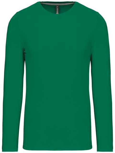 Kariban Men's Long-sleeved Crew Neck T-shirt - zelená