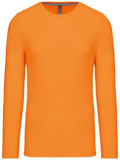 Kariban Men's Long-sleeved Crew Neck T-shirt - oranžová