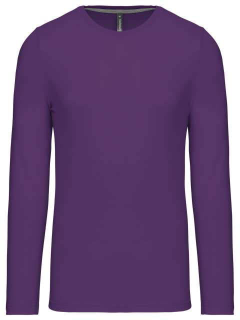 Kariban Men's Long-sleeved Crew Neck T-shirt - Violett