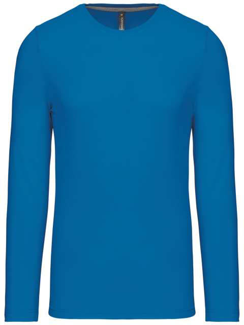 Kariban Men's Long-sleeved Crew Neck T-shirt - modrá