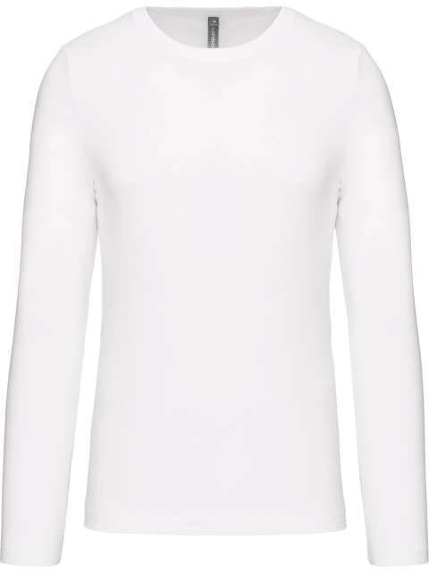 Kariban Men's Long-sleeved Crew Neck T-shirt - Kariban Men's Long-sleeved Crew Neck T-shirt - White