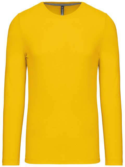 Kariban Men's Long-sleeved Crew Neck T-shirt - žltá