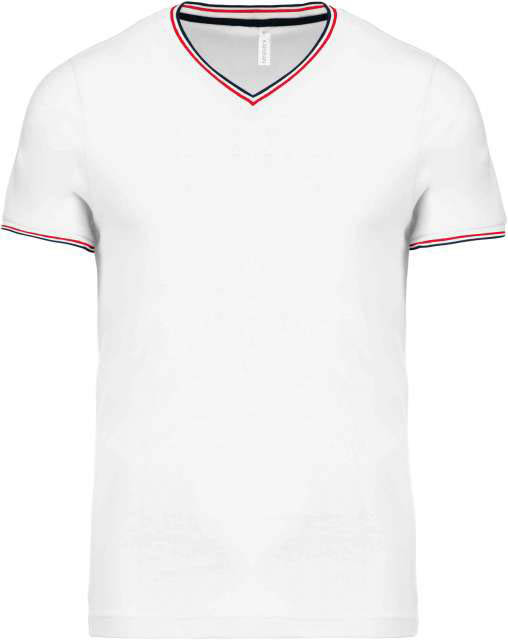 Kariban Men's PiquÉ Knit V-neck T-shirt - Weiß 