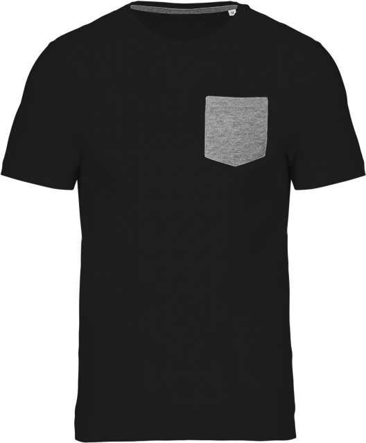 Kariban Organic Cotton T-shirt With Pocket Detail - černá