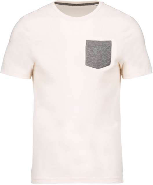 Kariban Organic Cotton T-shirt With Pocket Detail - hnedá