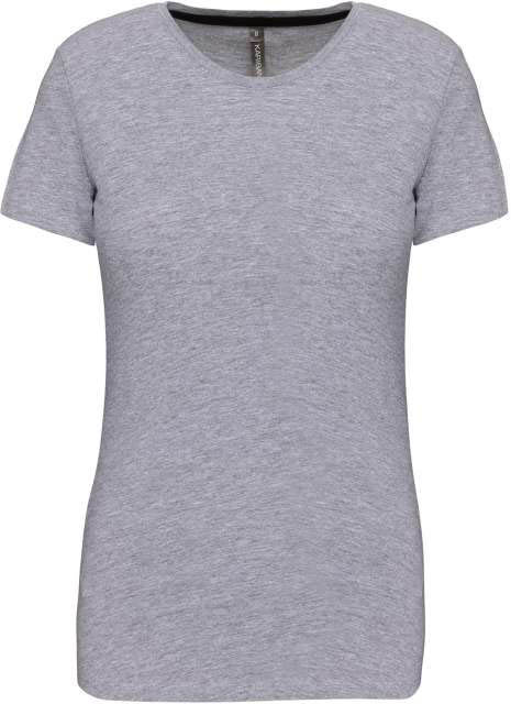 Kariban Ladies' Short Sleeve Crew Neck T-shirt - šedá