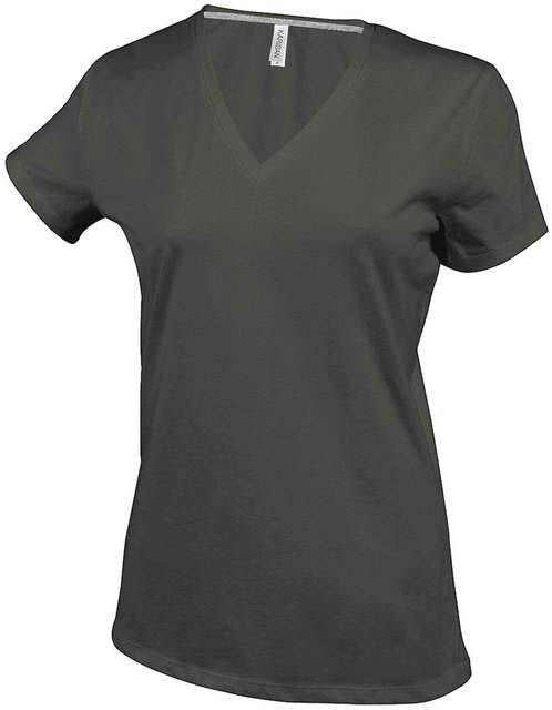 Kariban Ladies' Short-sleeved V-neck T-shirt - green