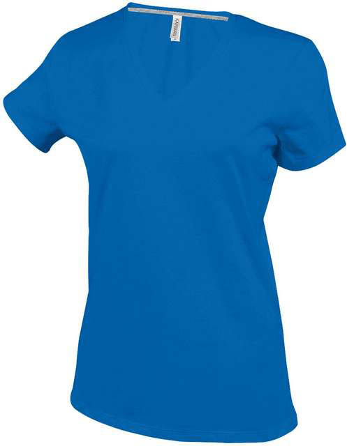 Kariban Ladies' Short-sleeved V-neck T-shirt - blau