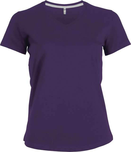 Kariban Ladies' Short-sleeved V-neck T-shirt - violet