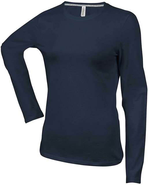 Kariban Ladies' Long-sleeved Crew Neck T-shirt - grey