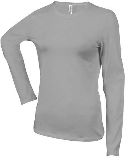 Kariban Ladies' Long-sleeved Crew Neck T-shirt - Grau