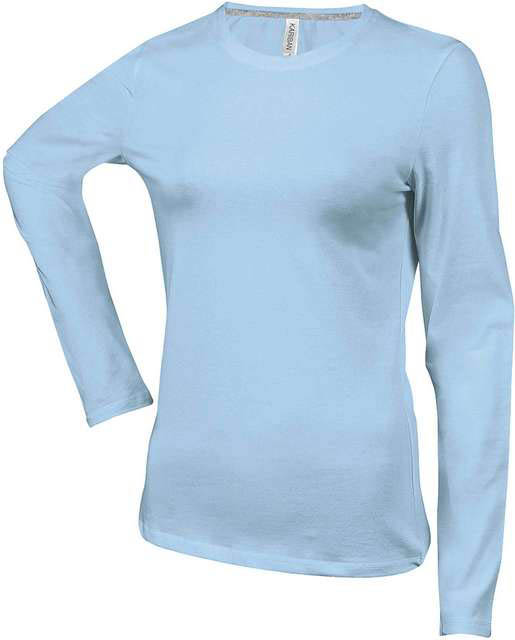 Kariban Ladies' Long-sleeved Crew Neck T-shirt - blue