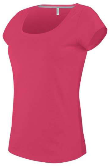 Kariban Ladies’ Boat Neck Short-sleeved T-shirt - růžová
