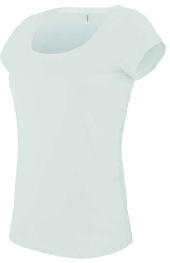 Kariban Ladies’ Boat Neck Short-sleeved T-shirt - biela