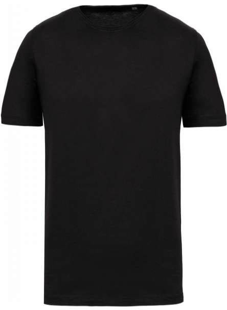 Kariban Men's Short-sleeved Organic T-shirt With Raw Edge Neckline - čierna