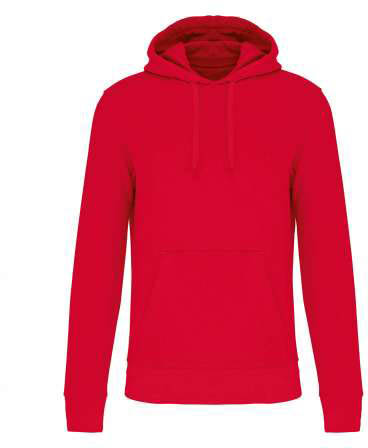 Kariban Men's Eco-friendly Hooded Sweatshirt mikina - červená