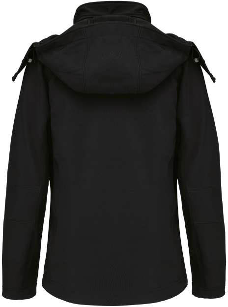 Kariban Ladies' Detachable Hooded Softshell Jacket - čierna