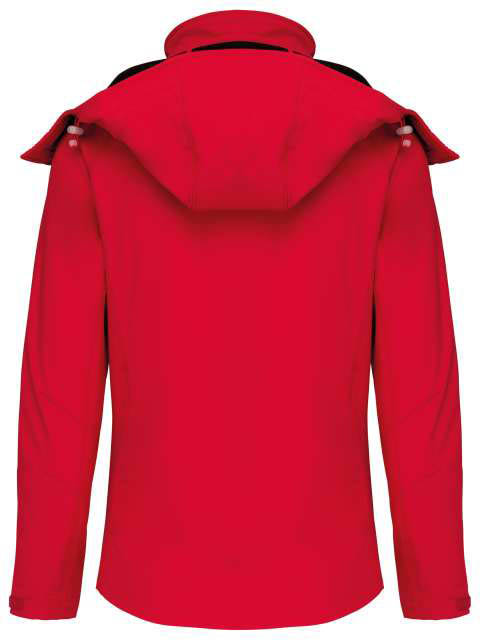 Kariban Ladies' Detachable Hooded Softshell Jacket - Kariban Ladies' Detachable Hooded Softshell Jacket - Cherry Red