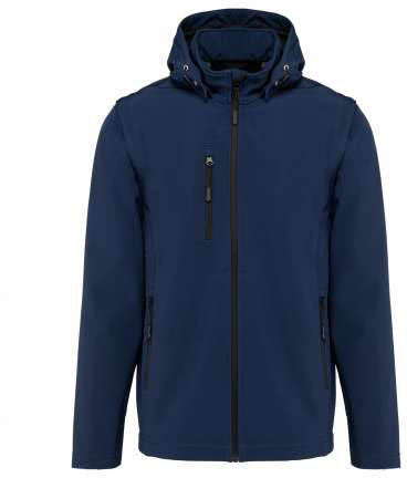Kariban Unisex 3-layer Softshell Hooded Jacket With Removable Sleeves - modrá