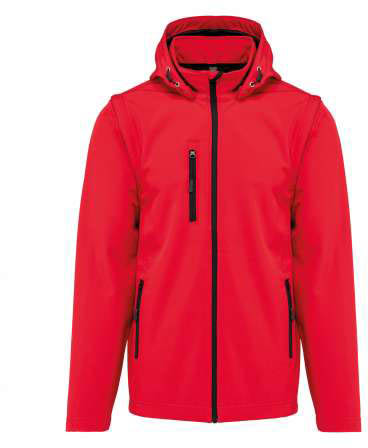 Kariban Unisex 3-layer Softshell Hooded Jacket With Removable Sleeves - Rot