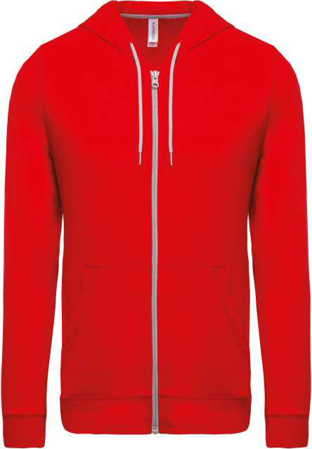 Kariban Lightweight Cotton Hooded Sweatshirt mikina - červená