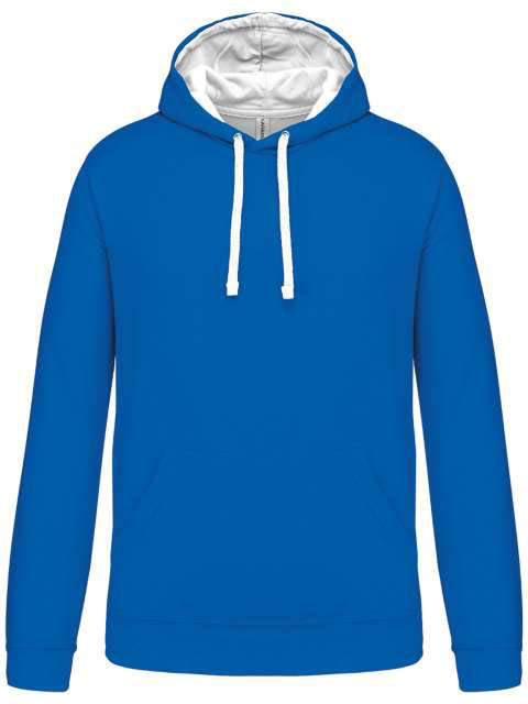 Kariban Men's Contrast Hooded Sweatshirt - blue