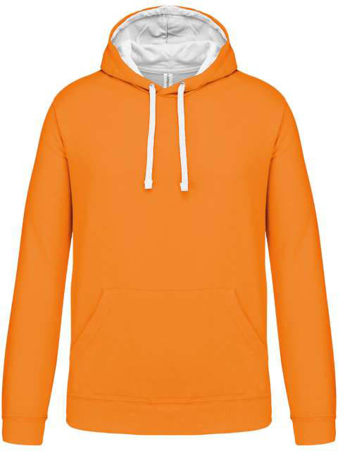 Kariban Men's Contrast Hooded Sweatshirt mikina - oranžová