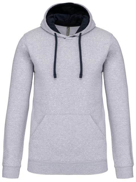 Kariban Men's Contrast Hooded Sweatshirt - grey