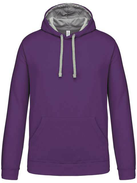 Kariban Men's Contrast Hooded Sweatshirt - violet
