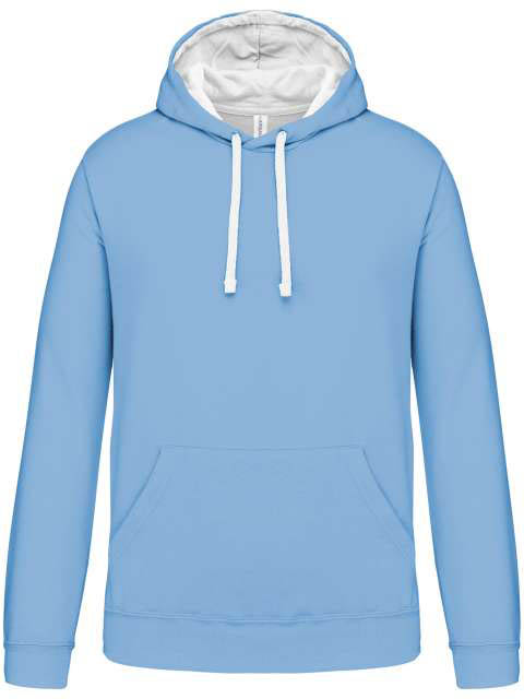 Kariban Men's Contrast Hooded Sweatshirt mikina - modrá