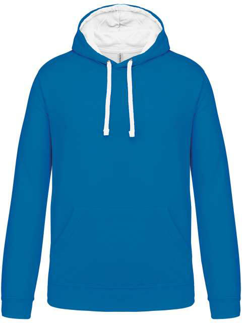 Kariban Men's Contrast Hooded Sweatshirt - modrá