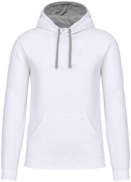 Kariban Men's Contrast Hooded Sweatshirt - Weiß 