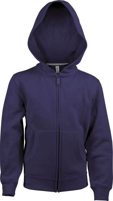 Kariban Kids Full Zip Hooded Sweatshirt - modrá