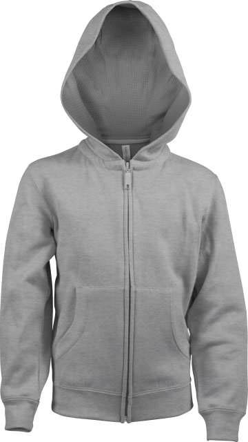 Kariban Kids Full Zip Hooded Sweatshirt - grey