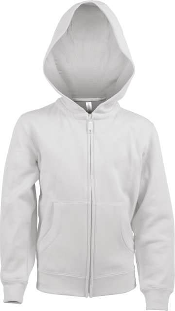 Kariban Kids Full Zip Hooded Sweatshirt - biela