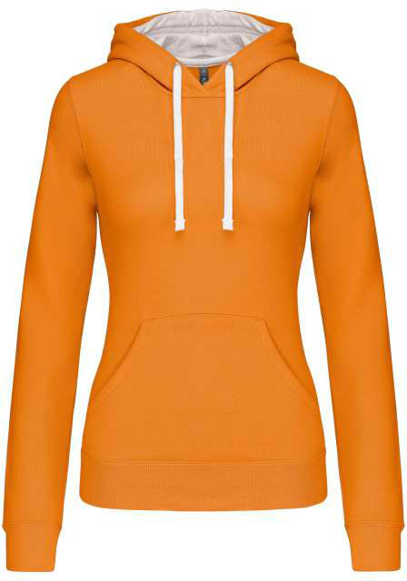 Kariban Ladies’ Contrast Hooded Sweatshirt - Orange