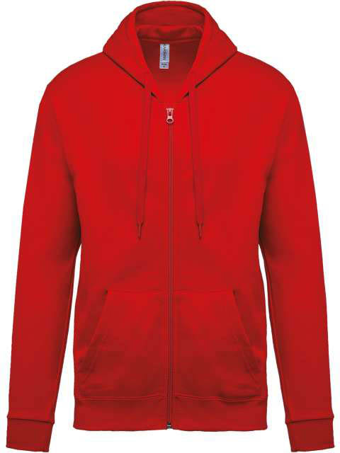 Kariban Full Zip Hooded Sweatshirt - červená