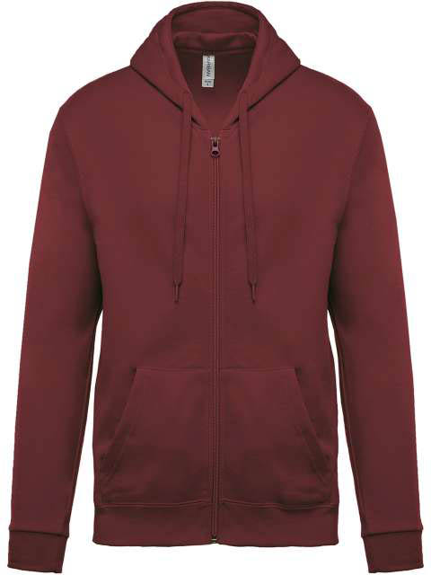 Kariban Full Zip Hooded Sweatshirt mikina - červená