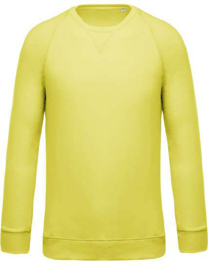 Kariban Men's Organic Cotton Crew Neck Raglan Sleeve Sweatshirt - žltá