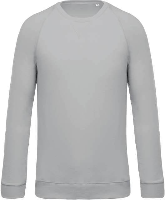 Kariban Men's Organic Cotton Crew Neck Raglan Sleeve Sweatshirt - grey