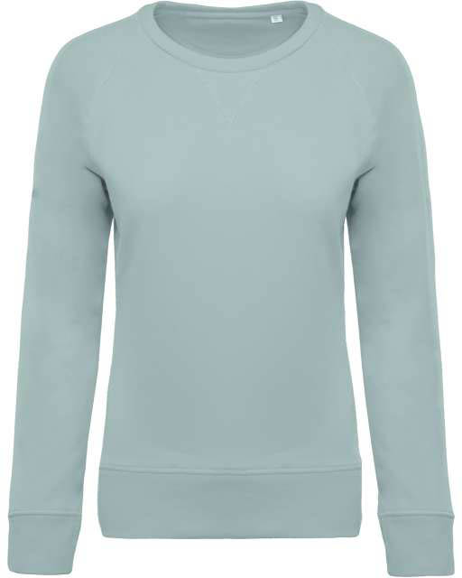 Kariban Ladies’ Organic Cotton Crew Neck Raglan Sleeve Sweatshirt - grey